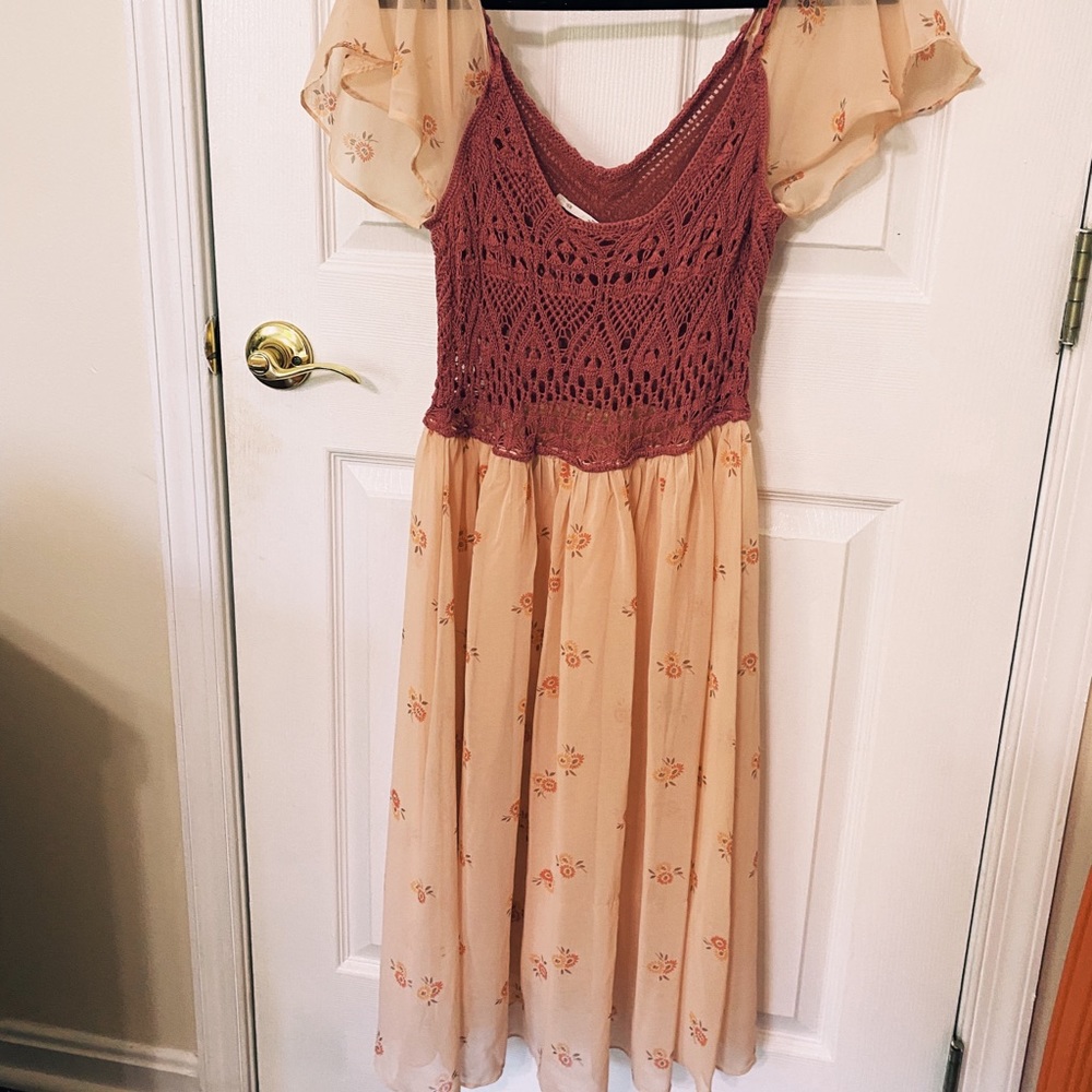 free people pink midi dress